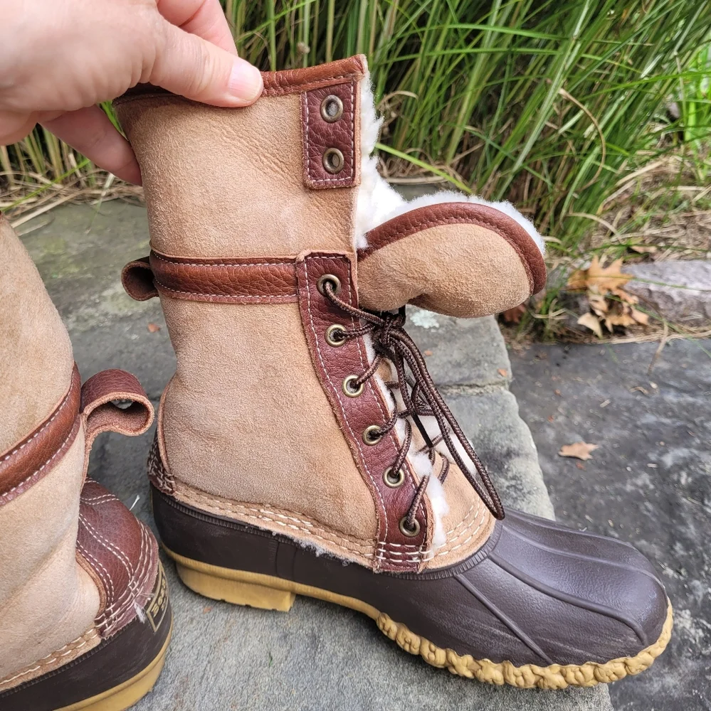 L.L.Bean Shearling Duck Boots Signature Wicked Good Boots